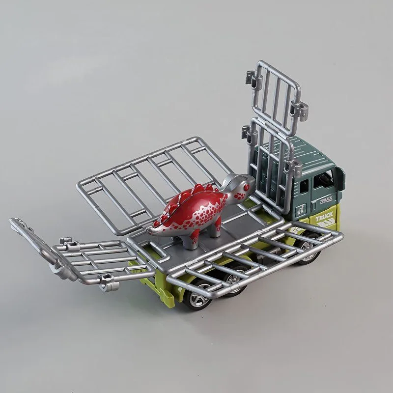 سيارة صغيرة مصنوعة من خليط معدني، عربة طعام سريعة رائعة وممتعة، مركبة نقل الديناصورات، سيارة لعبة للأولاد، نموذج سيارة يختتم بالقصور الذاتي #5