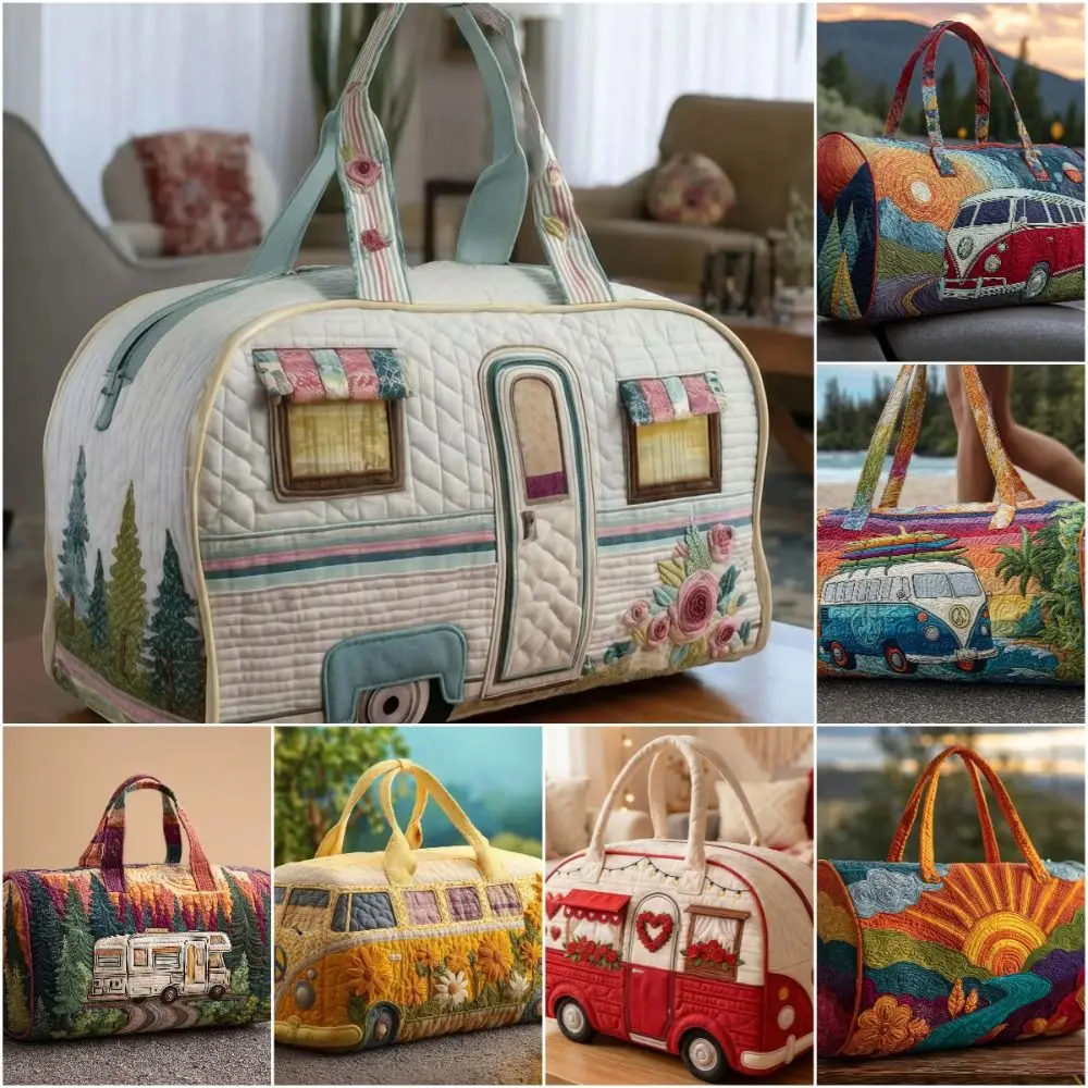 

Adjustable Strap Quilted Duffle Bag Large Capacity Tote Bags Short-distance Handbag 3D Quilting Craft Sports Gym Bag