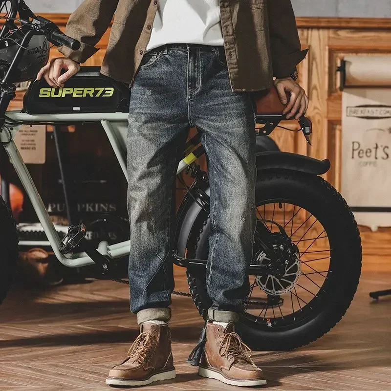 

Trousers Large Size Aesthetic Jeans for Men Elastic Male Cowboy Pants Stretch Motorcycle Buggy Retro Classic Casual 2024 Fashion