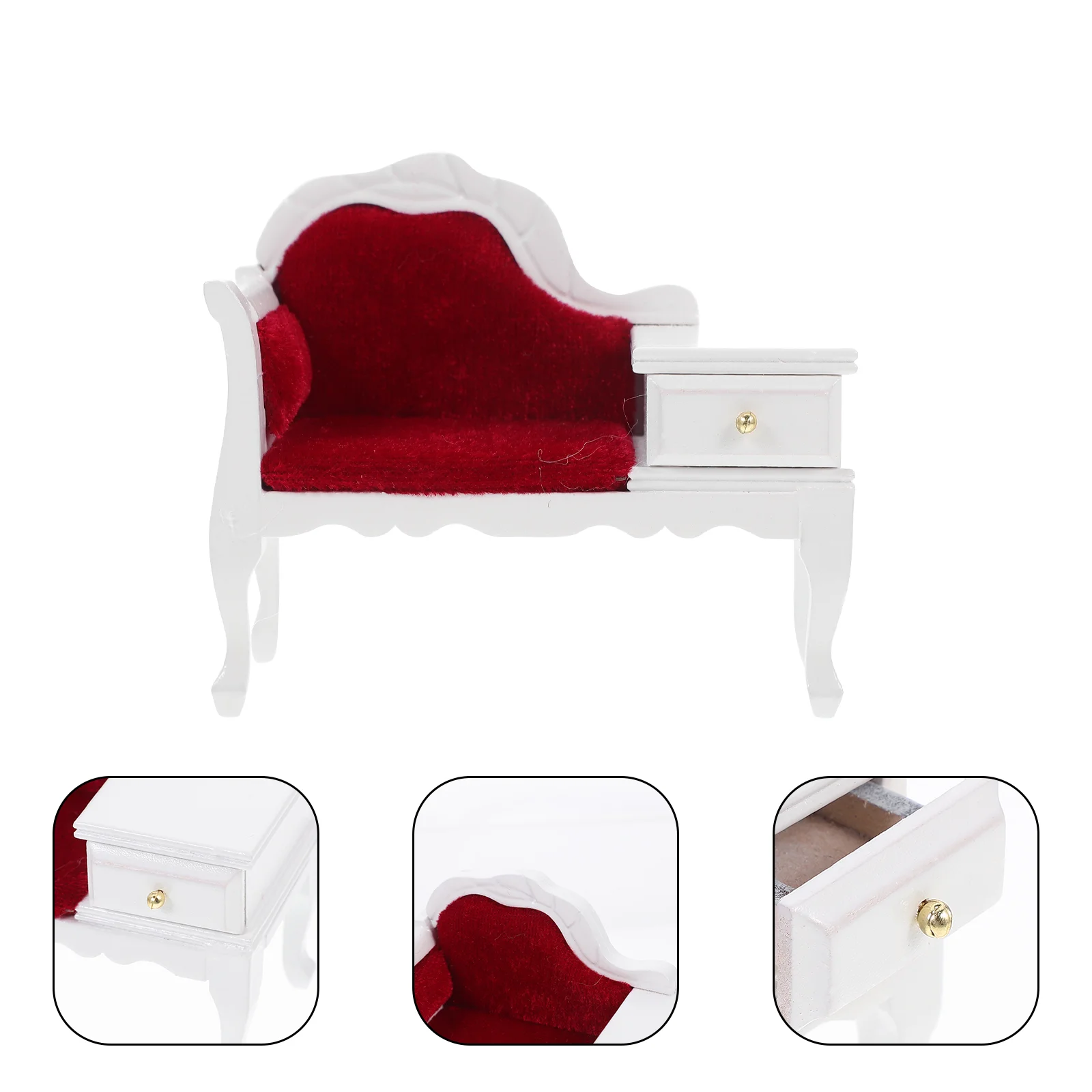 

Vintage Decor House Furniture Miniature Chair Armchair Adornment Desktop Adorable Sofa Chairs White Decorative