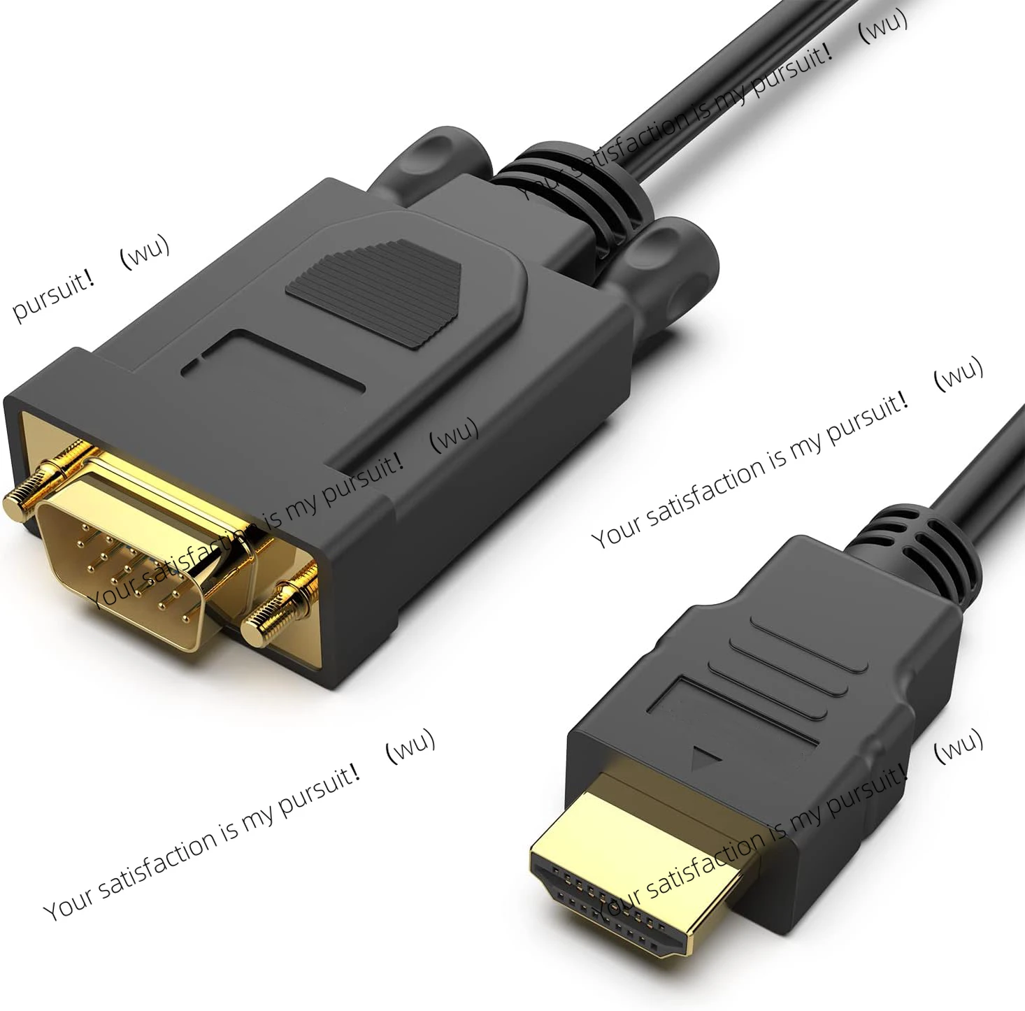 HDMI cable 1 meter, one-way HDMI source device to VGA monitor, public-to-public connection, suitable for projectors, etc