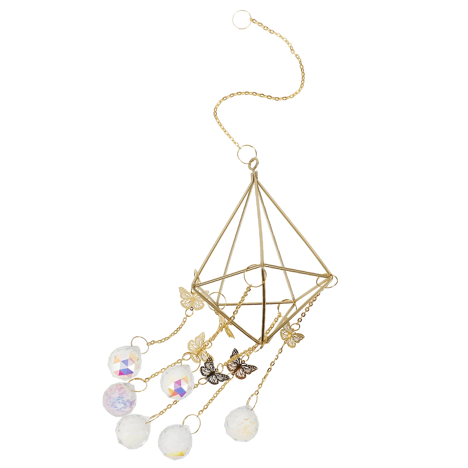 

Golden Colored Light Ball Crystal Hanging Decor Pendant for Lamp Ceiling Fan Pull Chain naments Wedding Party Home