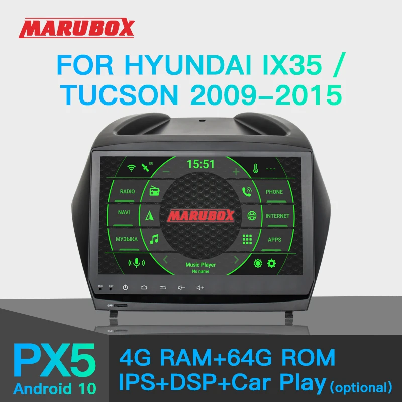 MARUBOX KD9400 автомагнитола для Hyundai IX35 Tucson 2009-2015 Android 10 8 ядер 64GB GPS навигация