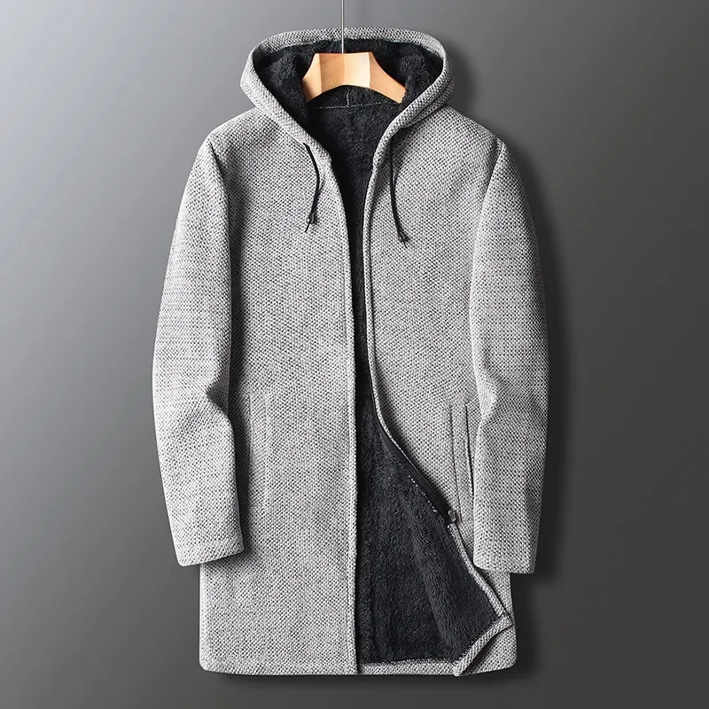 Men's Sweaters Coat Autumn Winter New Hot Warm Zipper Medium Long Cardigan Sweaters Man Casual Knitwear Sweatercoat Mens Clothes