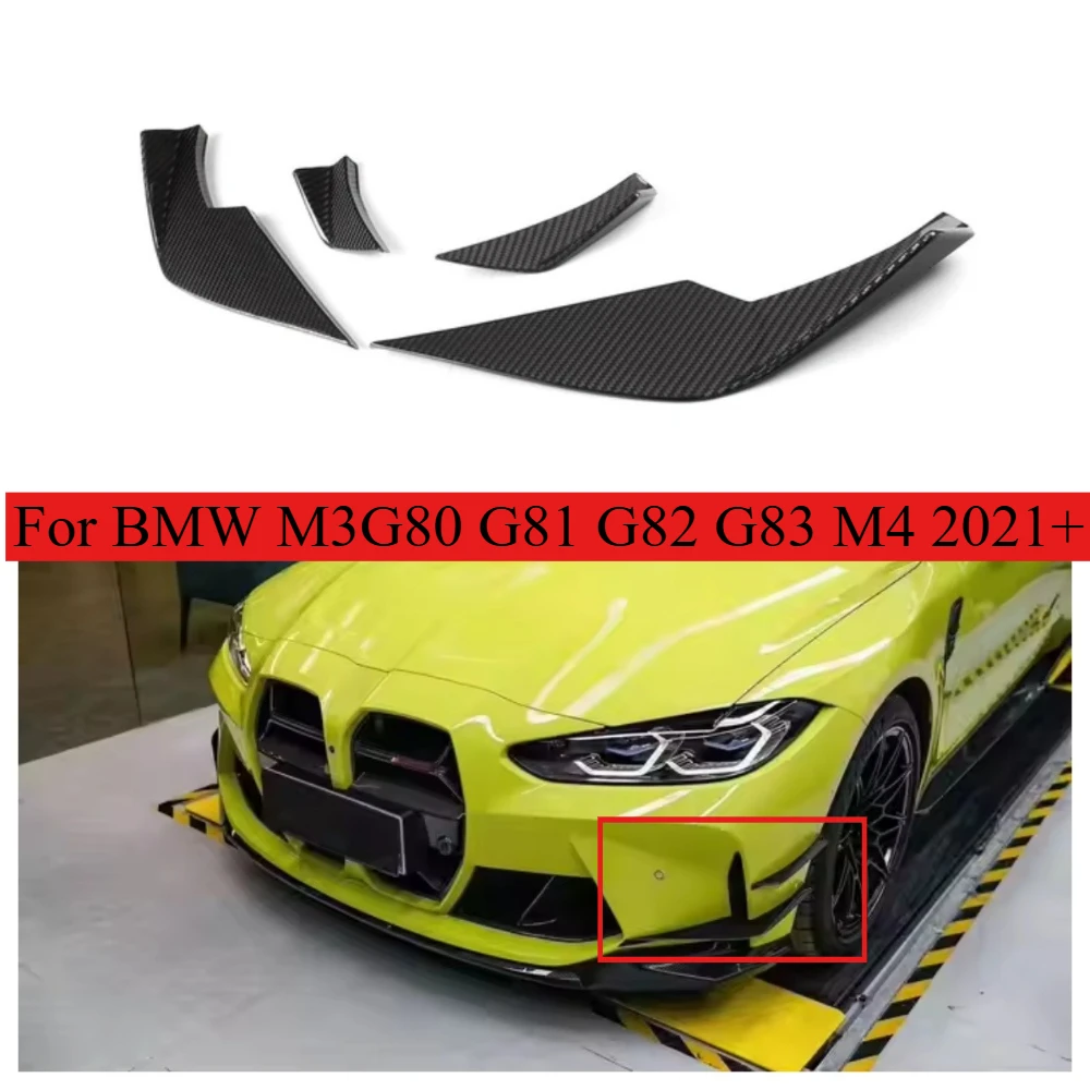 

Переднее боковое крыло из сухого углеродного волокна в стиле VS подходит для BMW M4 G82 G83 G80 G81 M3, передний бампер из углеродного волокна, ветровой нож 2021+