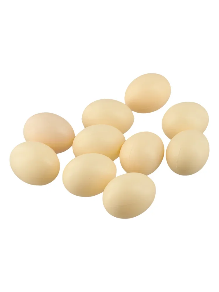 Afbeelding 5: 10 faux kippeneieren voor gevogelte voor het nestelen Stimuleert kippen om eieren te leggen voor doe-het-zelf paasambachten en educatieve displays