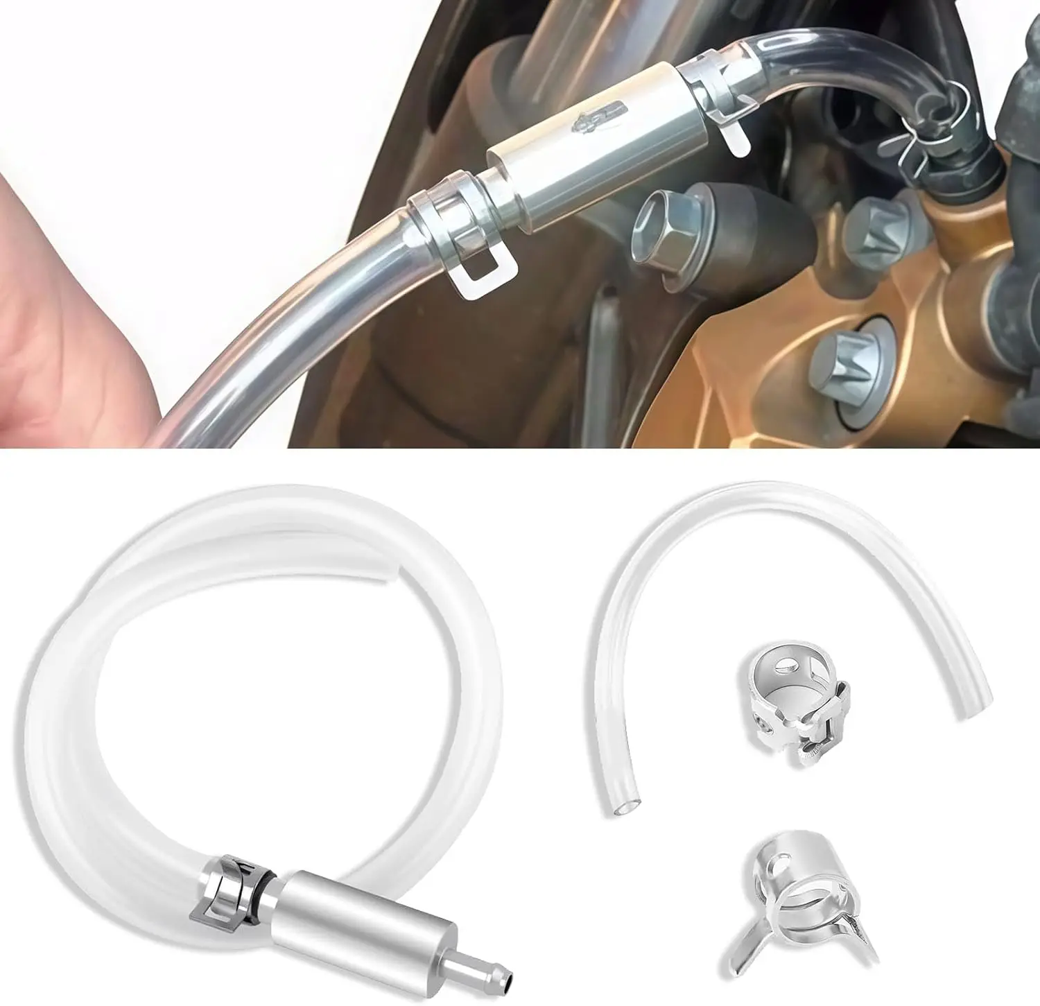 1/2Pcs Motorcycle Brake Bleeding Oil Change Pump Tool with One Way Hydraulic Clutch Tube Set Hose Leak-Proof Exhaust