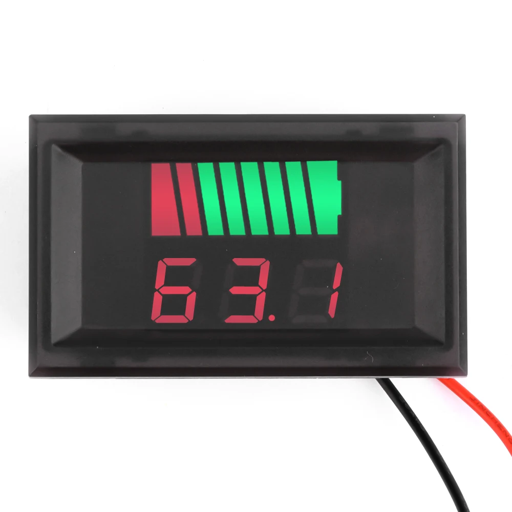 Car Battery Charge Level Indicator 12V 24V 36V 48V 60V 72V Lithium Battery Capacity Meter Tester Display LED Tester Voltmeter