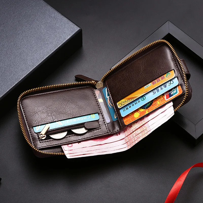 Vintage Luxury Brand Wallet Men Designer High Quality PU Leather Short Small Wallets with Coin Pocket