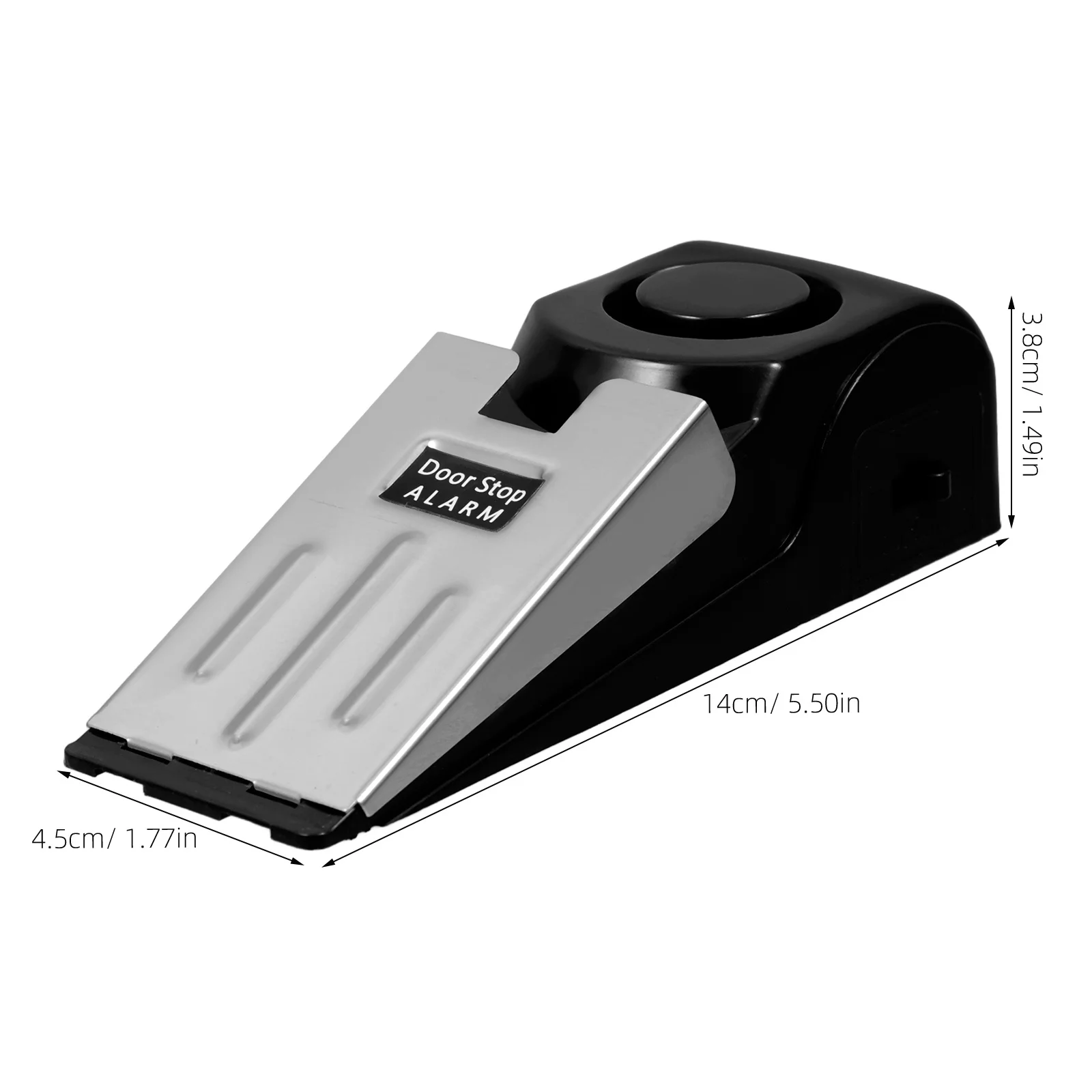 Alarm do drzwi 120dB, czarny, mocny stoper do drzwi, akcesorium do zabezpieczenia domu, głośny alarm wyzwalany otwarciem drzwi, do biura i podróży.