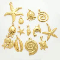 New Models Quality Stainless Steel Charms for Jewelry  Can keychain DIY Necklace Bracelet Ocean Series Pendants To Make Jewelry 