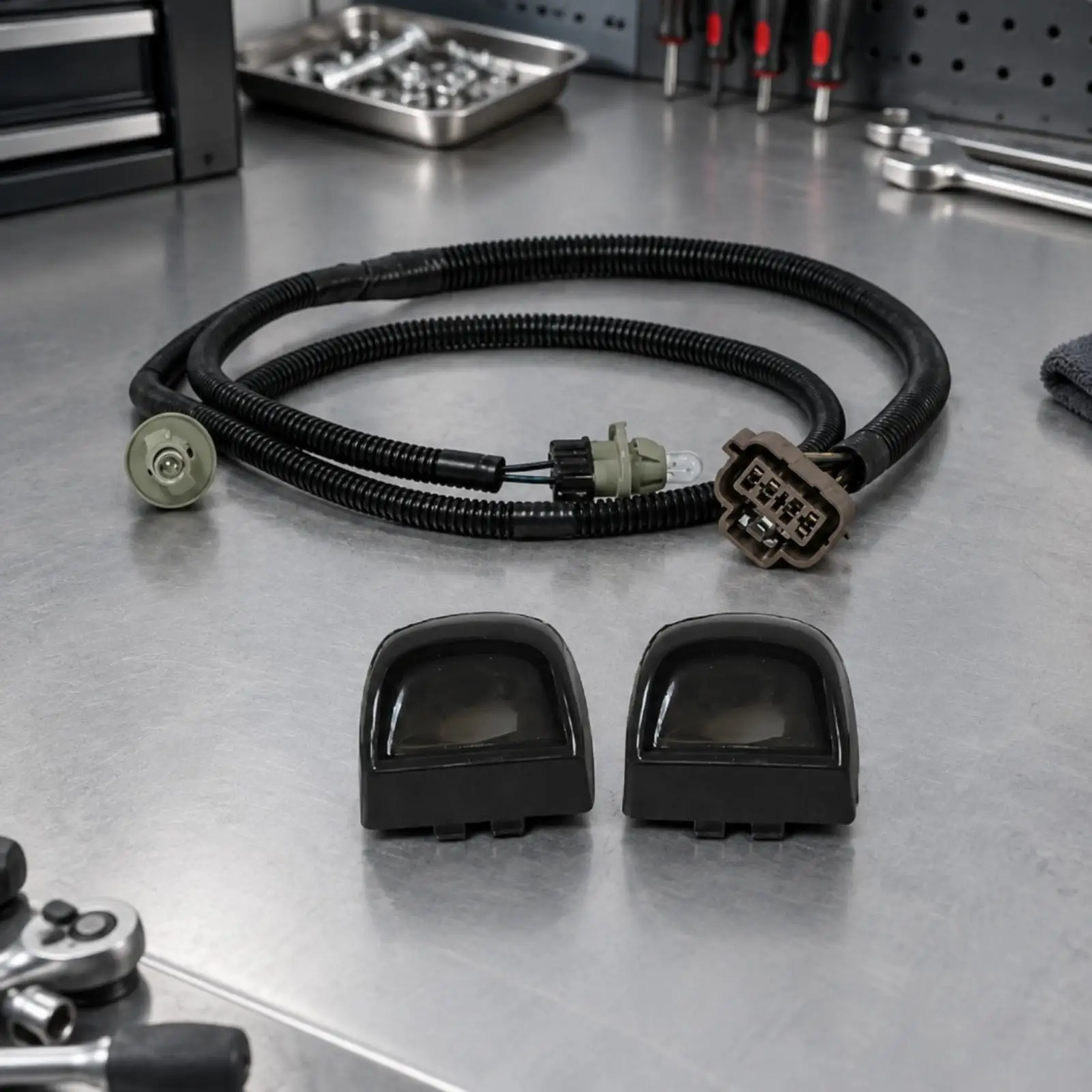 Rear Bumper Light Wiring Harness Vehicle-Specific Rear Bumper License Plate Light Harness Direct-Connect Easy to Install