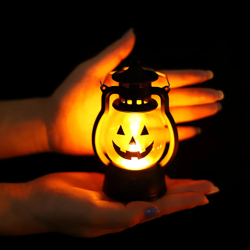 Halloween Night Light, Portable Pumpkin Lantern, Electronic Candle, LED Christmas Ornaments, Home Decoration, Oil Lantern, Party