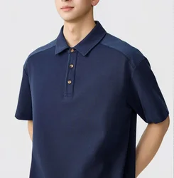 Summer Short Sleeve T Shirt Men Business Casual Fashion Vintage Commute Polo Shirts Male Streetwear Tshirt Tops