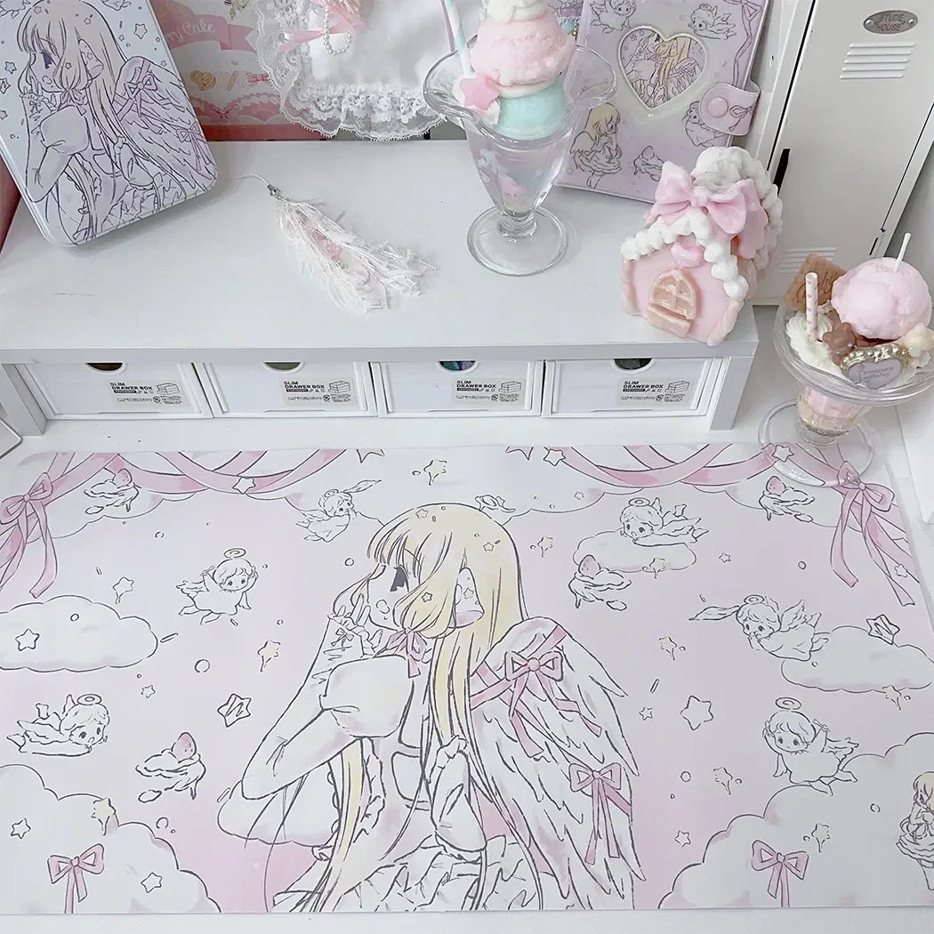 Original cartoon desk mat | Cute rubber mouse pad, suitable for dormitory tables, oversized adorable anime office decor view 4
