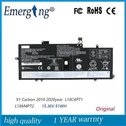15.36V 51WH Original Laptop Battery L18M4P72 For Lenovo X1 Carbon 2019 2020 year L18C4P71 L18M4P72 L18L4P71