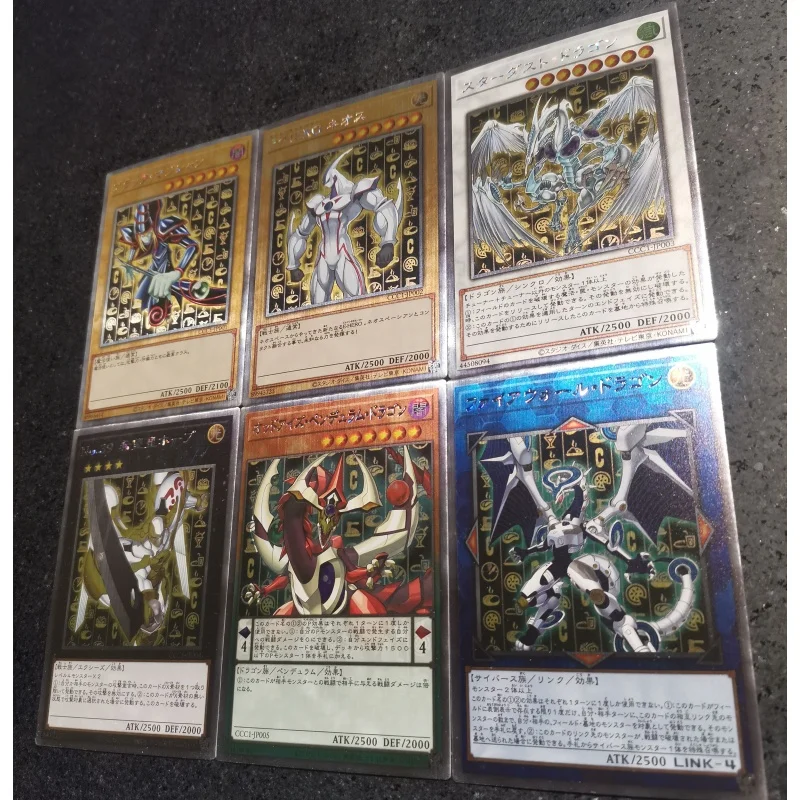 6Pcs/Set Yu Gi Oh Cards Dark Magician Elemental HERO Neos Anime Game Collection DIY Toys Color Flash Collaboration Special Cards