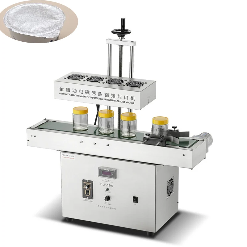 Automatic Plastic Pet Can Drink Can Aluminum Foil Sealing Machine Continuous Induction Sealing Machine