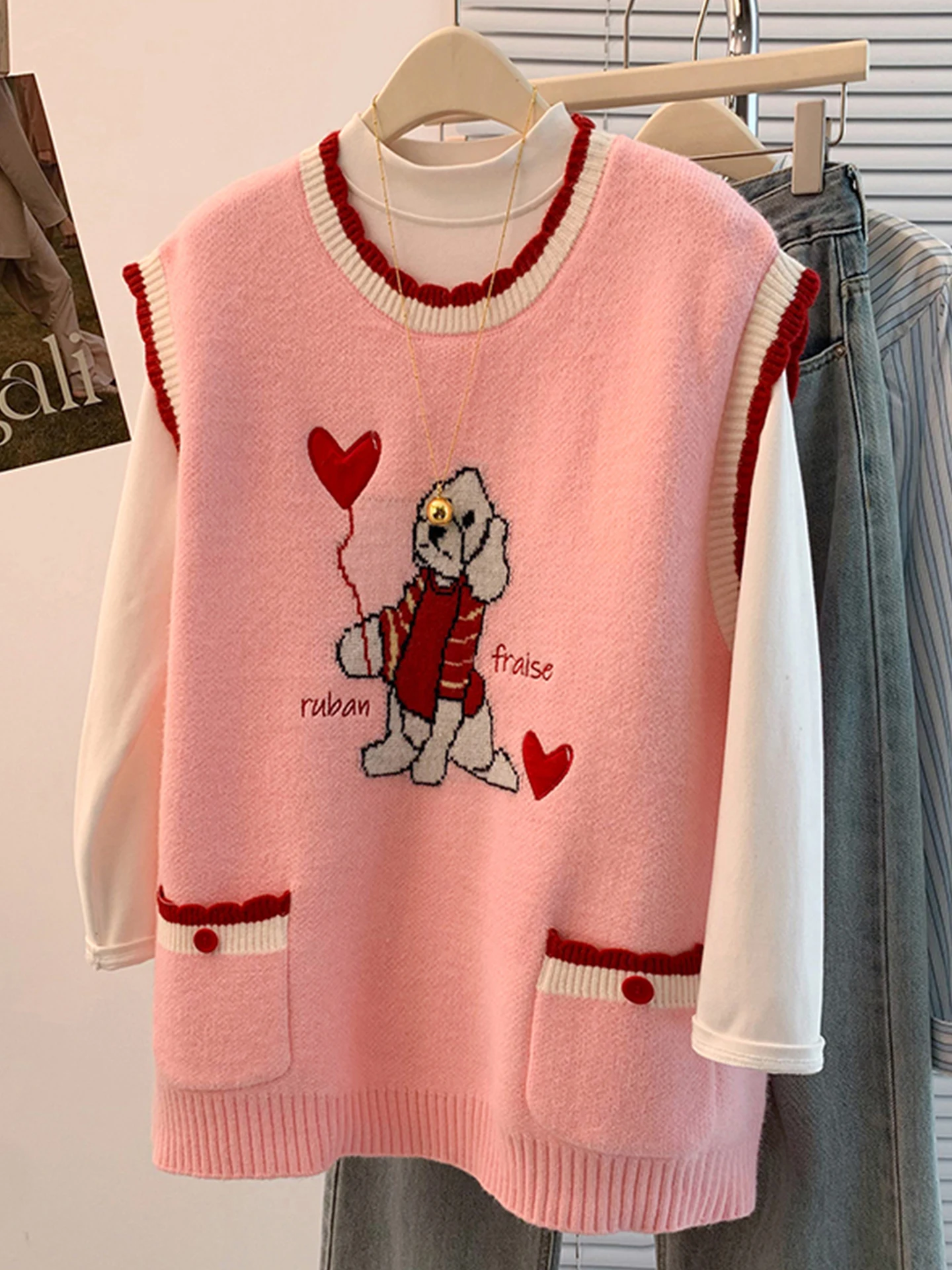 

Антивозрастной вязаный жилет с вышивкой для женщин, модный топ для многослойных образов, большие размеры, осень-зима, новинка