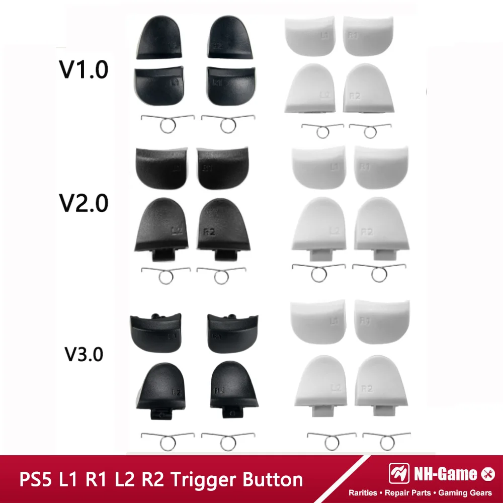 L1 R1 L2 R2 Trigger Buttons Kit For PS5 BDM-010 020 030 Controller With 3D Cap