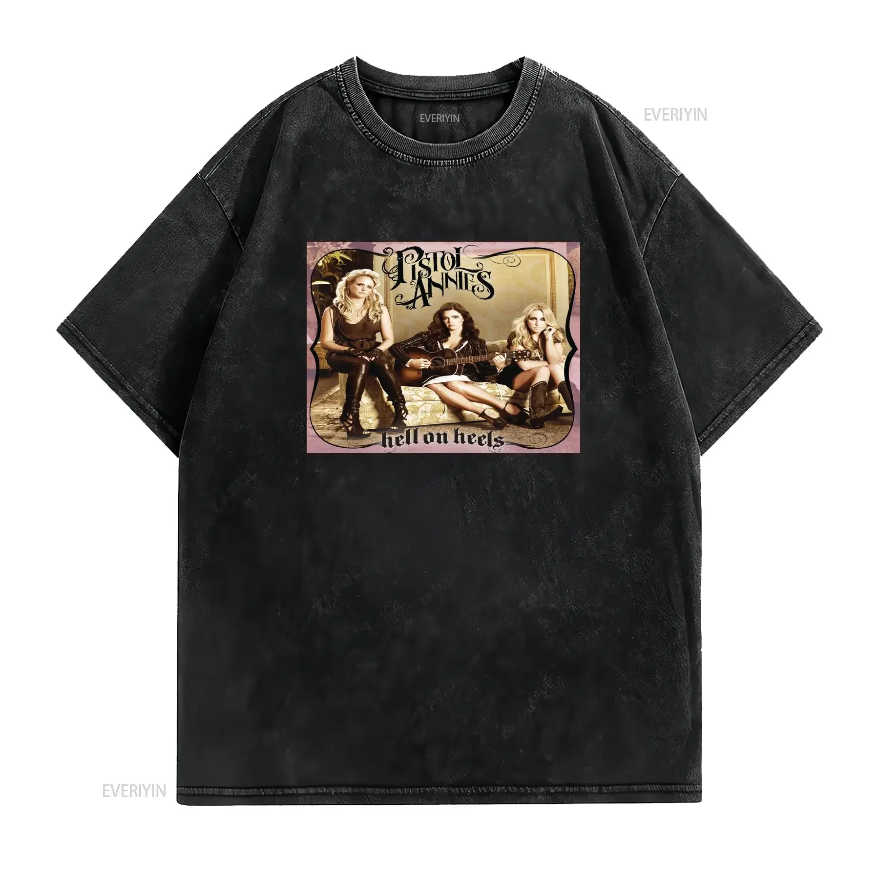 PISTOL ANNIES T SHIRT hell on heels vinyl cd cover SMALL MEDIUM LARGE XL vintage Washed graphic Unisex streetwear Stylish