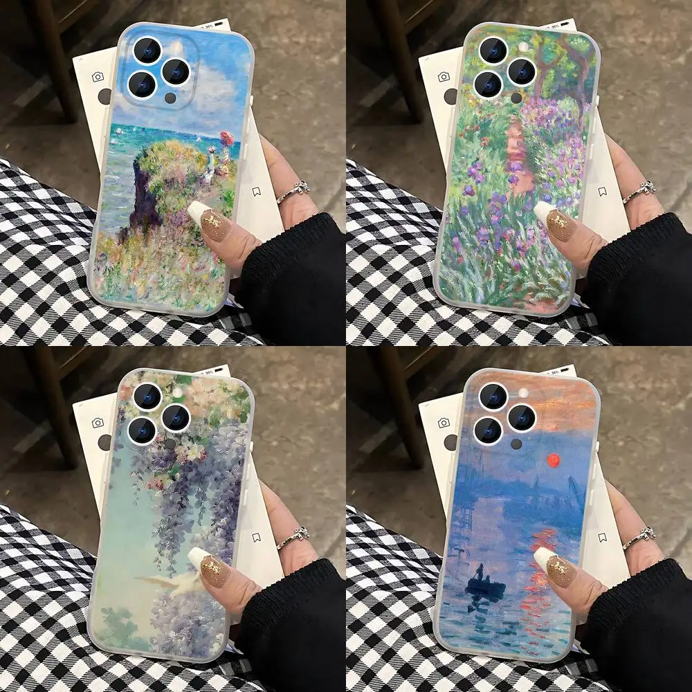 

Art M-Monet Claudes Phone Case For iPhone 17,16,15,14,13,12,11 Pro,Max,Plus,Mini,Air,E Magnetic Magsafe Frosted Transparent