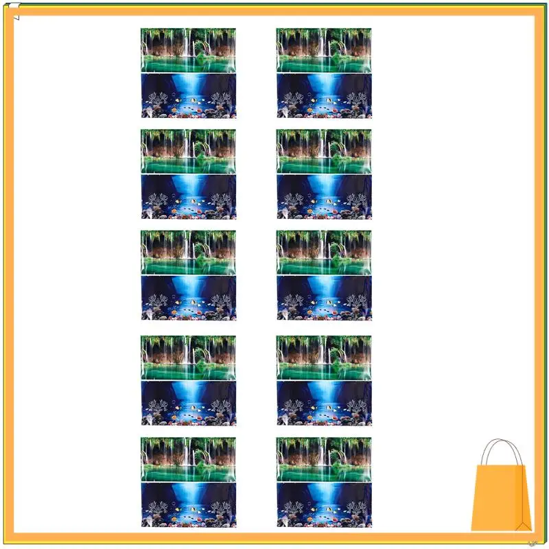 L52A-10X azul fundo do mar fresco aquário oceano paisagem cartaz fundo do tanque de peixes