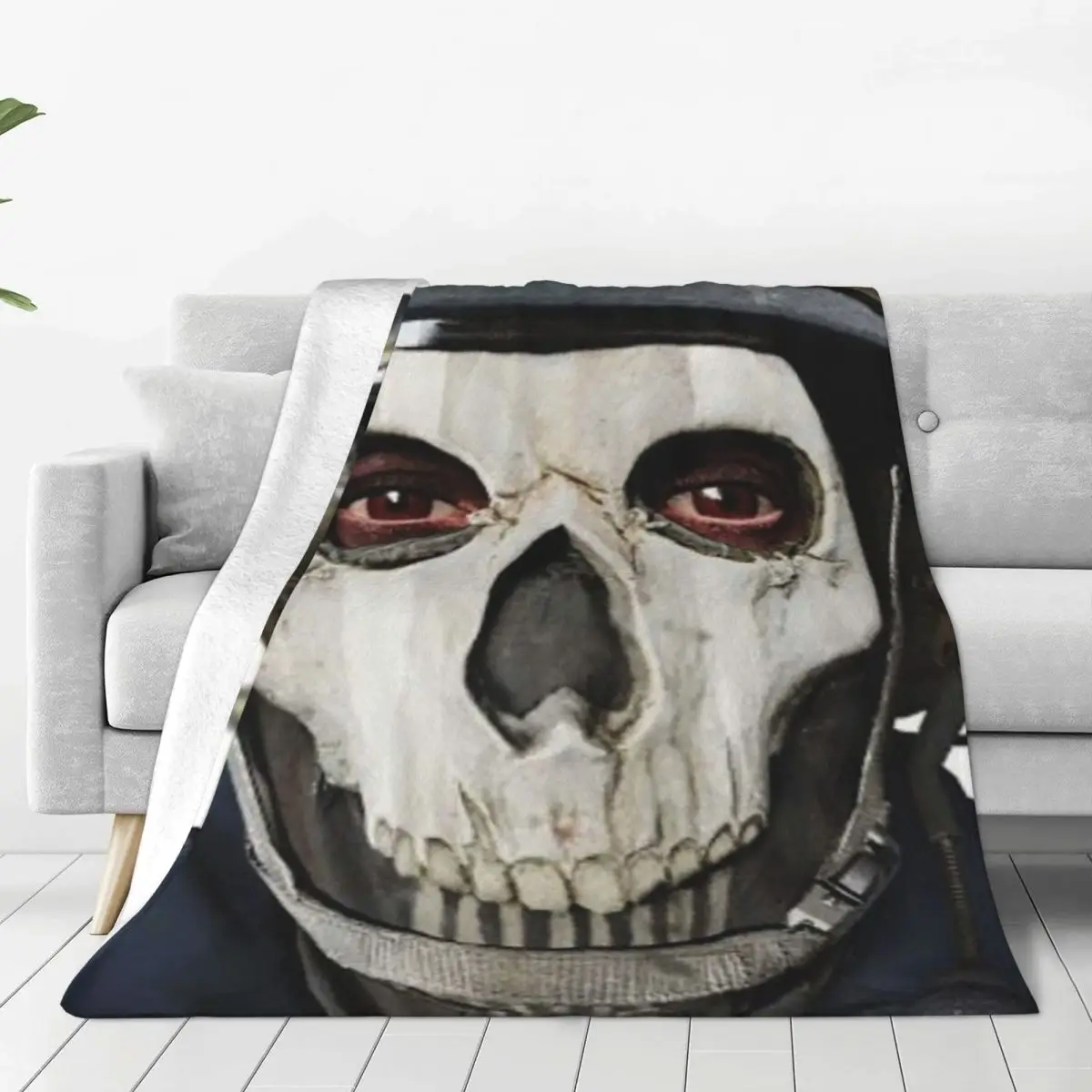 Silly Ghost Cod Blankets Flannel Portable Sofa Throw Blankets For Couch Bedding Travel Throws Bedspread Quilt