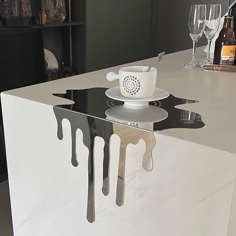Stainless steel fluid water drop three-dimensional ornament