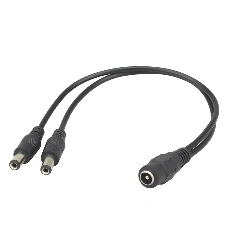 2.1*5.5mm DC 1 Female to 2 Male Power Split Splitter Cable for CCTV Camera Security DVR Accessories LED Light Strip