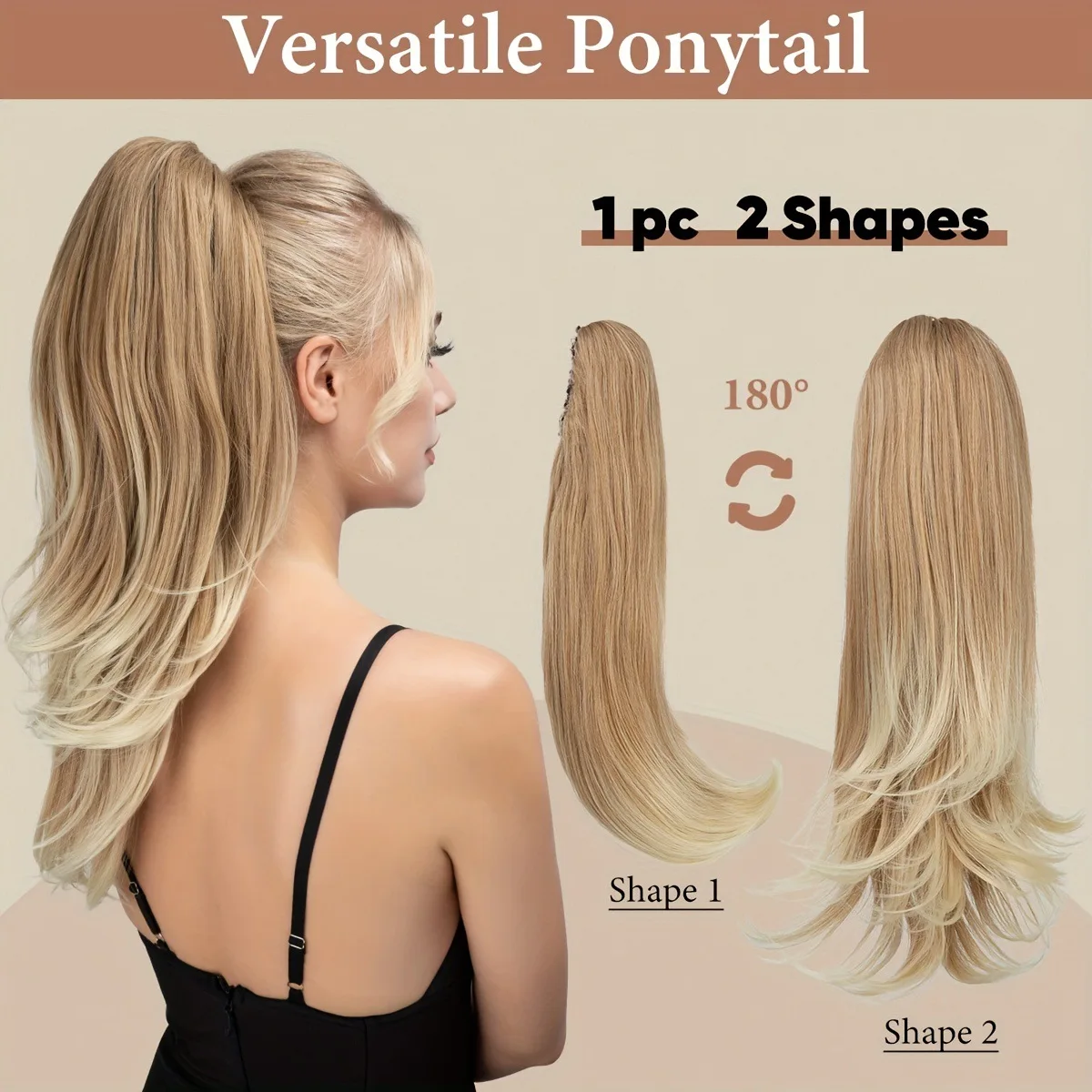 Synthetic Clip In Ponytail Extension Pony Tails Hair Extensions For Women Long Straight Curly Fake Versatile Ponytail Hairpiece