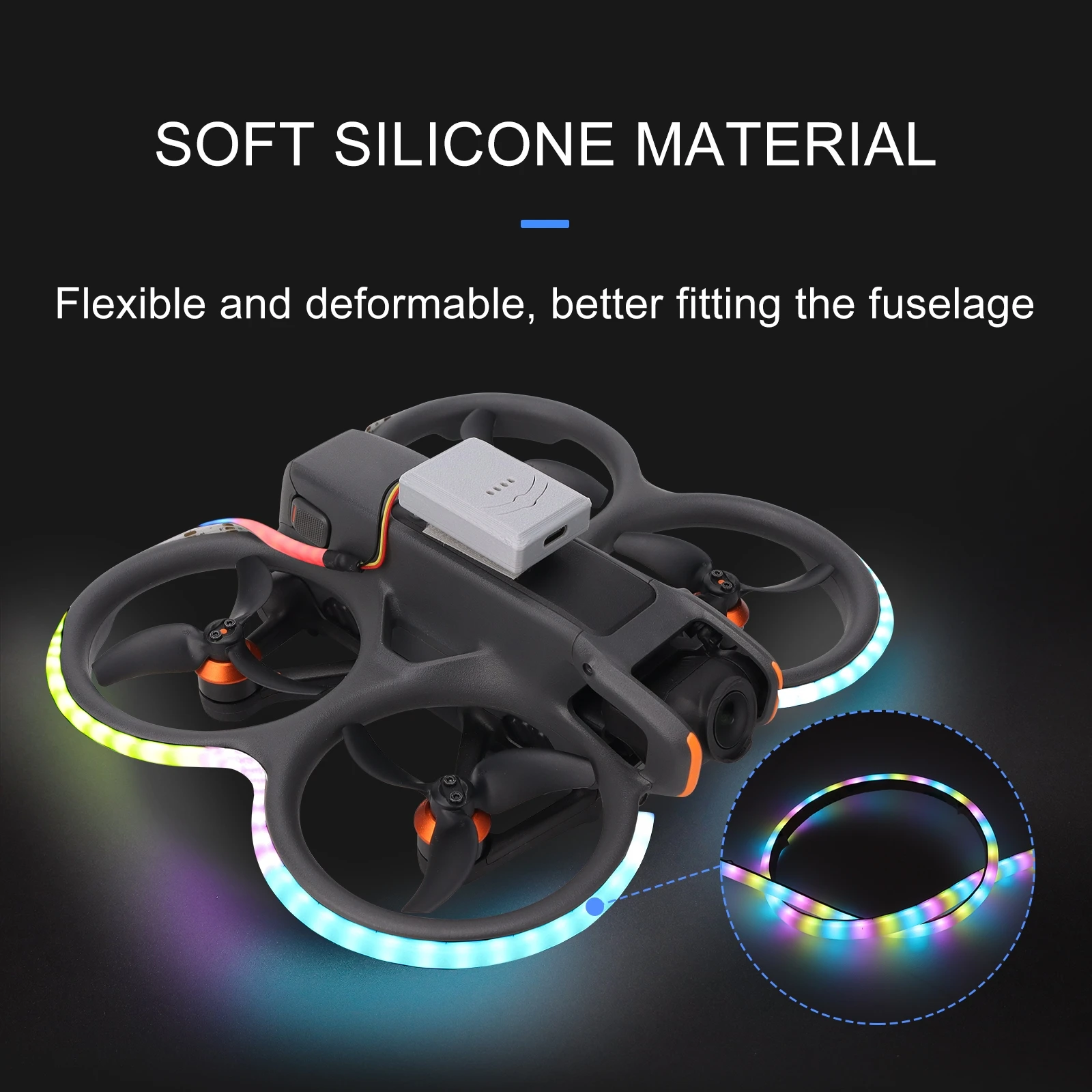 Colorful Light Strip for DJI NEO Dazzle Color Light Strap for AVATA Drone Night Flight Light Strap