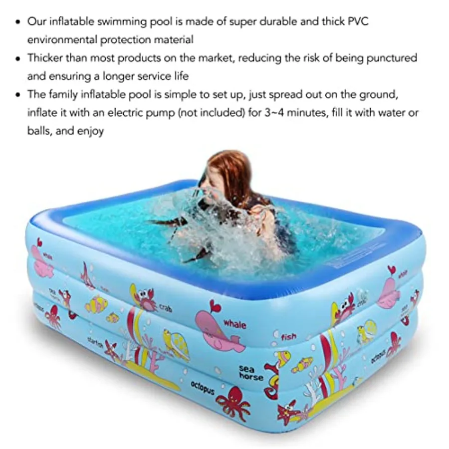 뒷마당용 편안한 바닥이 있는 만화 캐릭터 가족용 풍선 수영장, 안전한 야외용 풍선 수영장