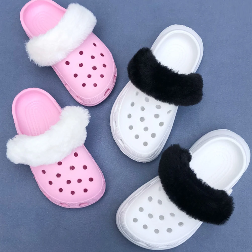 

1 Pair Slippers Plush Shoelace Covers Removable shoes Plush warm strap Winter Soft Fluff Warm Decor for Slipper Shoe supply