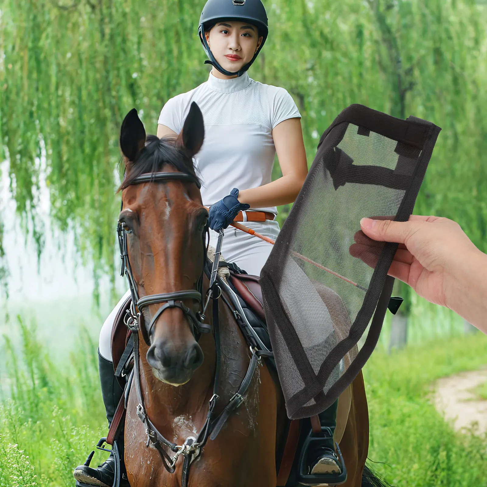 Horse Nose Protector Breathable Fine Mesh Soft Mesh Nose Cover Comfortable Fly Barrier Outdoor Performance Shield