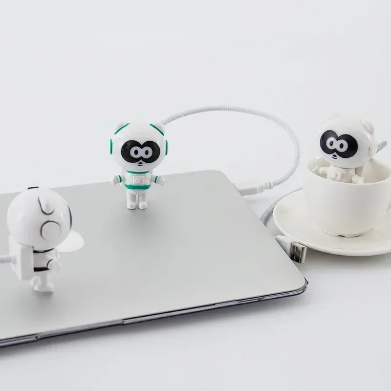 SANDYHA Modern Panda Astronaut Night Lights USB Interface LED Lamp Creative Cute Light Fixture Decor Computer Bedroom Lighting