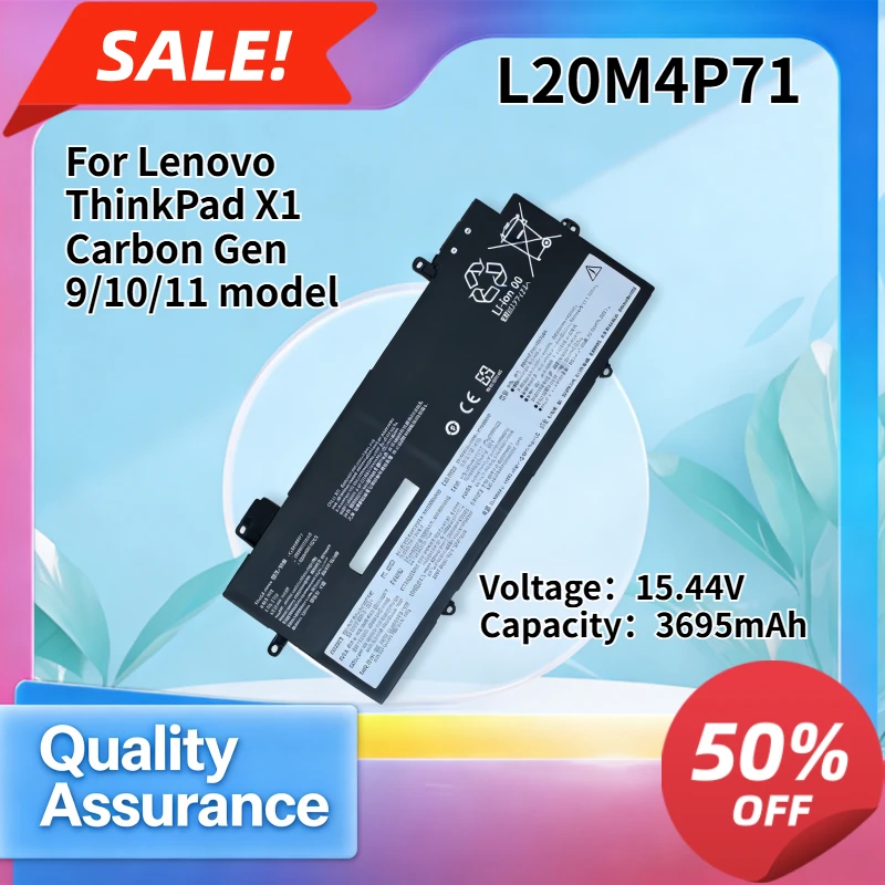 3695mAh High quality compatible battery for Lenovo ThinkPad X1 Carbon Gen 9/10/11 model L20M4P71