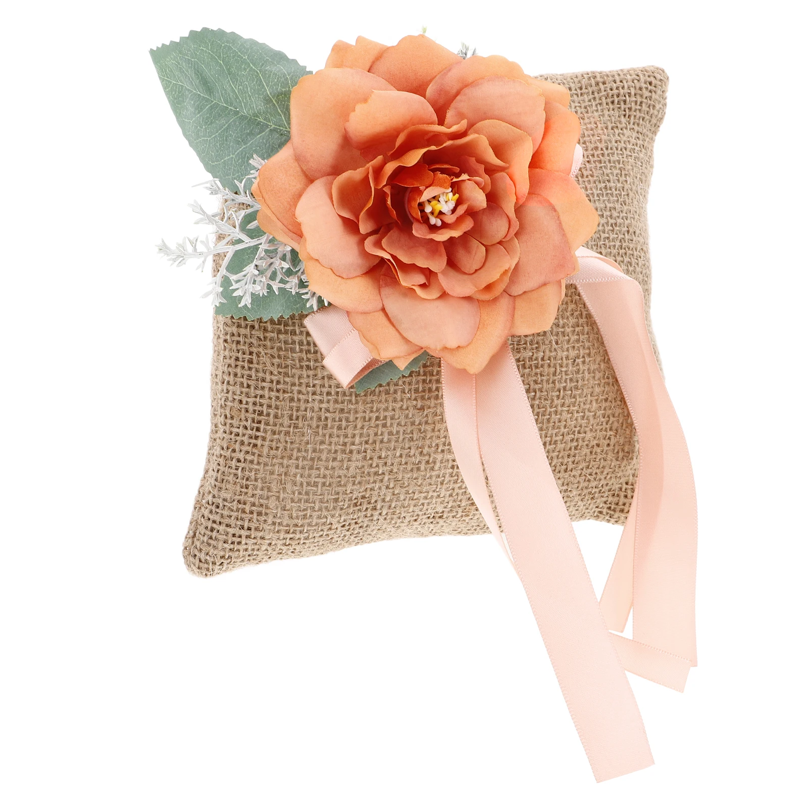 

Ring Pillow Set Bearer Pillows Decorative Cushion Rustic Proposal Natural Engagement for Wedding