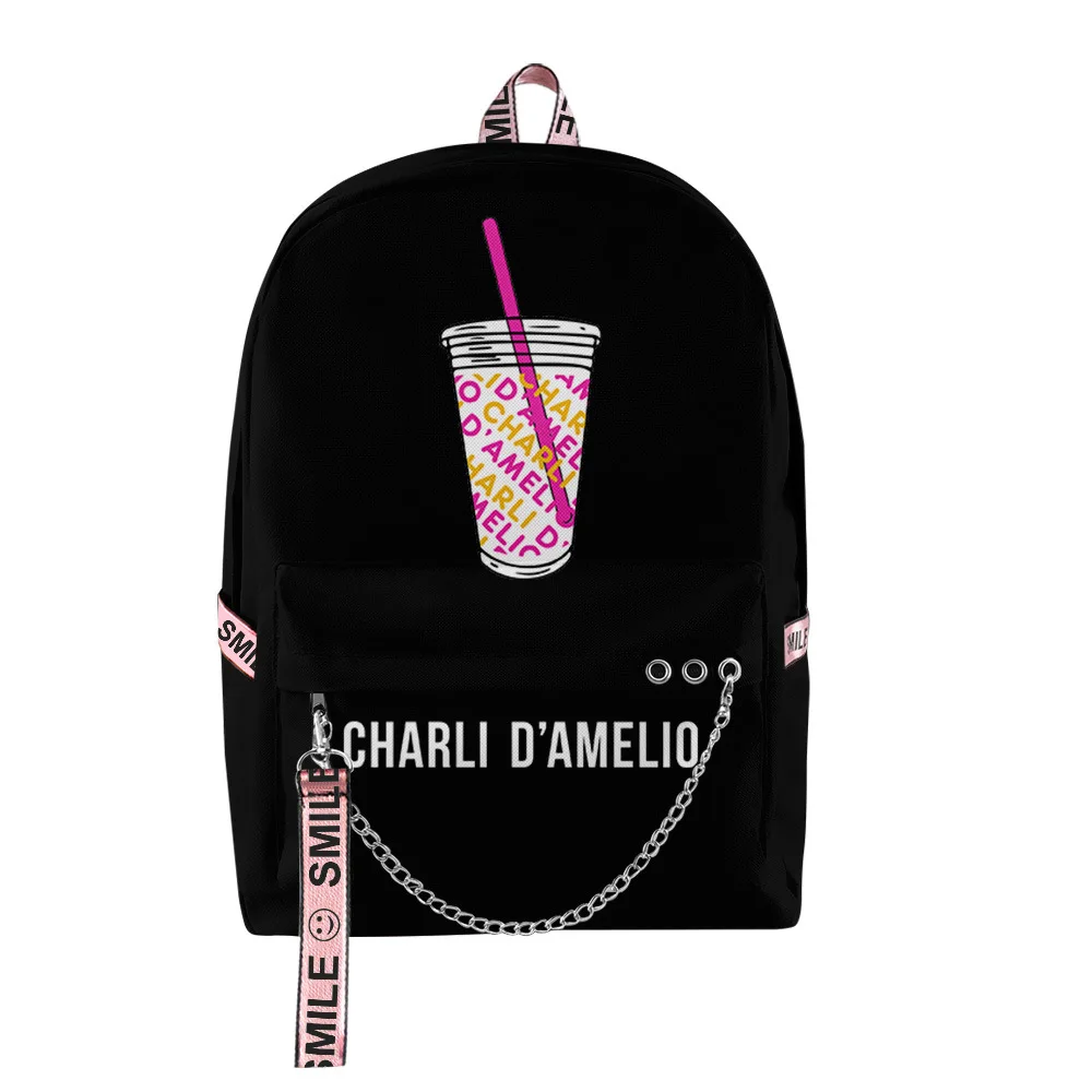 

Classic Popular Charli DAmelio Student School Bags Unisex 3D Print Oxford Waterproof Notebook multifunction Travel Backpacks