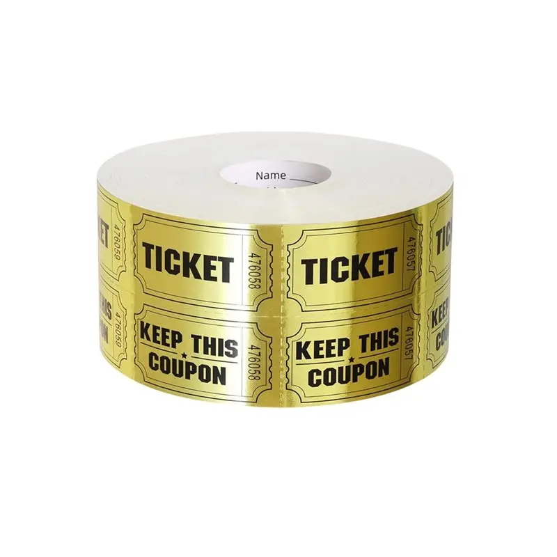 

Foil Metallic Gold Double Roll Raffle Tickets 1000 Pieces For Event Entry Prizes At Carnivals Class Rewards Easy To Use