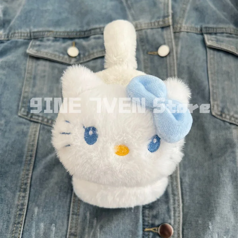 Nowe nauszniki Sanrio Kawaii Hello Kitty ładna dziewczyna ciepłe nauszniki serca chowane nauszniki przeciw zamarzaniu prezenty bożonarodzeniowe dla