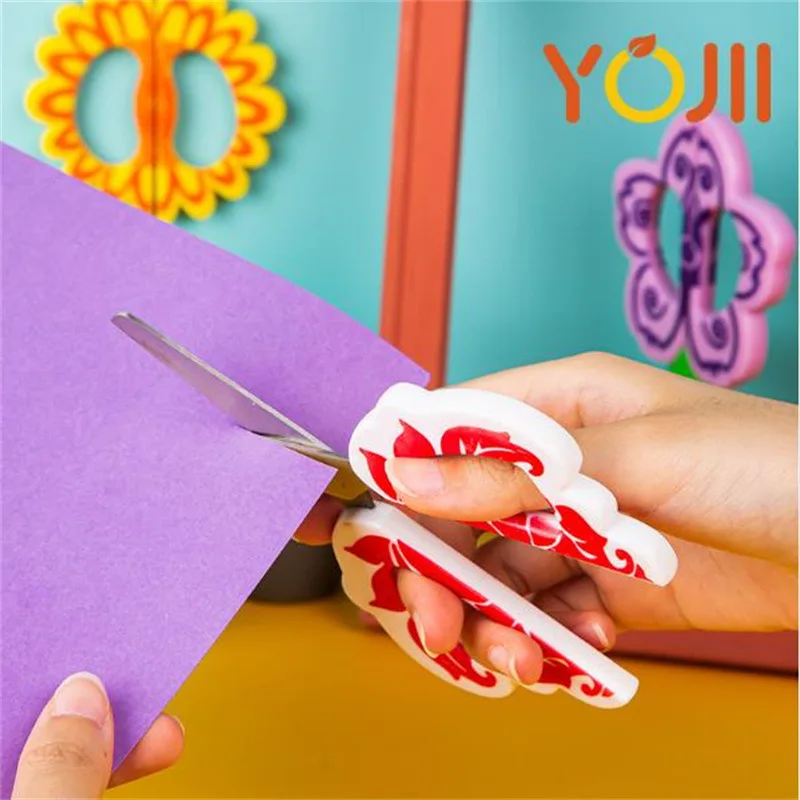 Portable Colored Flower Stainless Steel Scissors Home Tailor Shears School Office Supply Cutter Student Stationery Cutting Tool