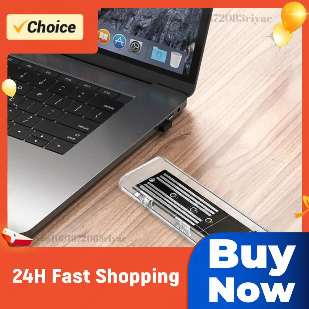 M.2 NGFF SATA Type C USB 3.1 Hard Disk Box 10Gbps Transparent External SSD Case Hard Disk Case for 2230 2242 2260 2280