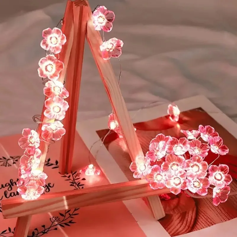 LED Cherry Blossom Fairy Light Battery Powered Pink Warm Light Cherry Blossom String Light Suitable for Indoor Decorative Lights image 3