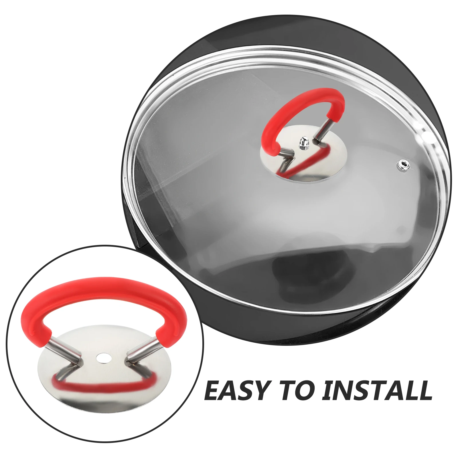 

5pcs Anti-Scald Silicone Pot Lid Handle Stainless Steel Replaceable Compact Pan Cover Knob Wear-Resistant Sturdy for Home