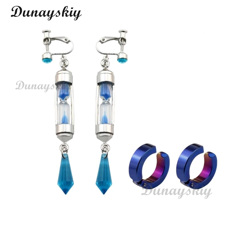 Anime The Case Study of Vanitas Cosplay Wig Vanitas No Karte Dark Blue Hair Earring Ear Clips Heat Resistant Hair Wigs + Wig Cap