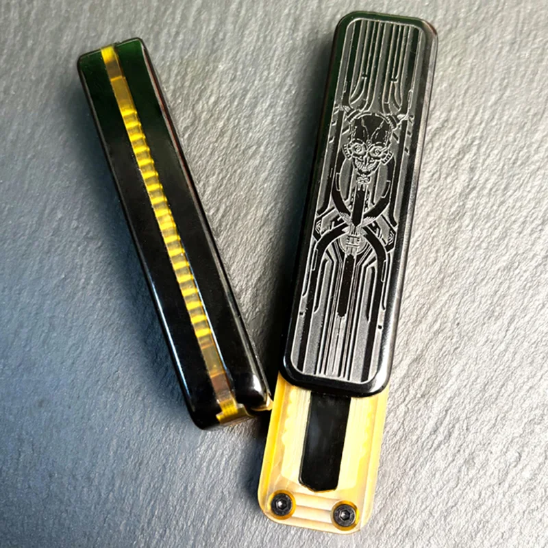 Deslizador Demonic Fidget EDC de acero inoxidable, deslizador de empuje mecánico, Spinner para adultos, alivio del estrés y relajación, juguetes