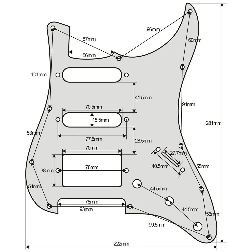 1PCS hand made solid black (Maple wood )woodGUITAR SSS Pickguard