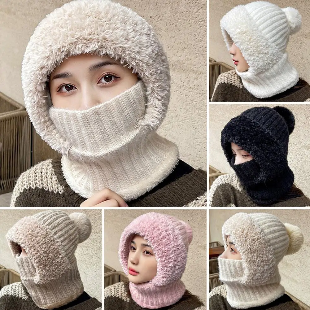 2025 جديد شتاء دافئ بالاكلافا قبعة الحرارية الحياكة أفخم قناع الوجه مقنعين الرقبة أدفأ للتنزه في الهواء الطلق الدراجات قبعة مقاومة للبرودة