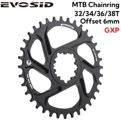 EVOSID Mountain Bike Chainring 3-nail Offset 6mm Chainwheel 32/34/36/38T Disc MTB Bicycle Chain Wheel For SRAM 8-11S NX XX XO